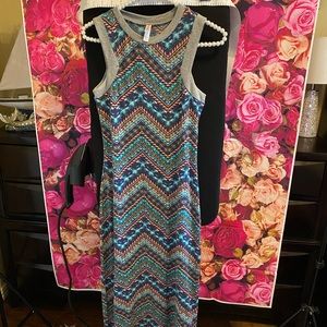 XS women patterned sleeveless maxi dress